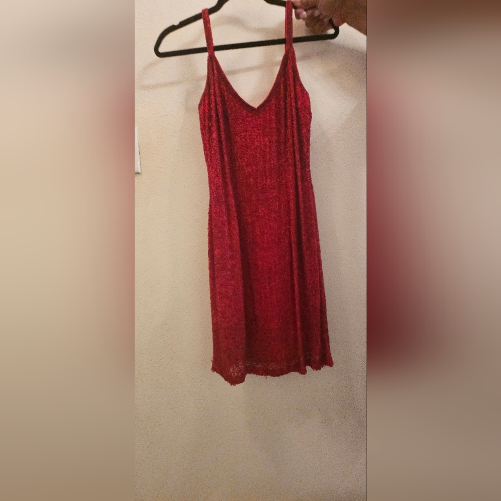 VINTAGE  Black Tie, red sequin short dress fully lined